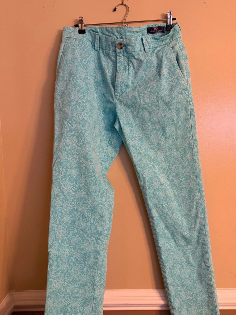Vineyard Vines Aqua Printed Men's Chino Pants